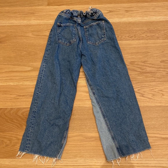 Zara straight fit jeans, size 11-12, light blue and blue. - Picture 2 of 2